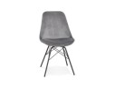 CH03890GRBL 5404028302101 Chaise design ZAZY en velours gris et pieds en métal noir
