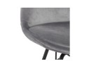 Chaise design ZAZY en velours gris et pieds en métal noir