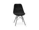 CH03900BLBL 5404028302125 Chaise design ZAZY en velours noir et pieds en métal noir