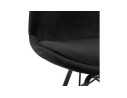 Chaise design ZAZY en velours noir et pieds en métal noir