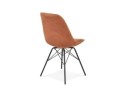 Chaise design ROYAL en microfibre brune et pieds en métal noir