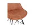 Chaise design ROYAL en microfibre brune et pieds en métal noir