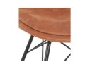 Chaise design ROYAL en microfibre brune et pieds en métal noir