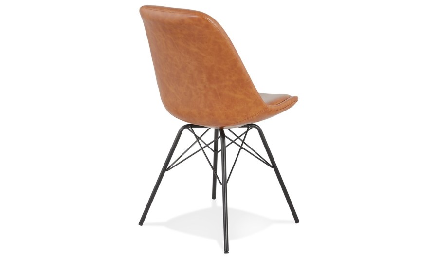 Fauteuil chaise siège-selle avec dossier fer chromé synthétique PVC