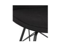 Chaise design INDIA en tissu noir et pieds en métal noir
