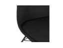 Chaise design INDIA en tissu noir et pieds en métal noir