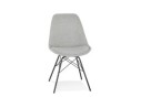 CH03960GRBL 5404028302248 Chaise design INDIA en tissu gris et pieds en métal noir