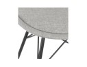 Chaise design INDIA en tissu gris et pieds en métal noir