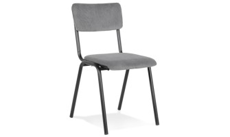 CH04170DG 5404028310267 Chaise de cuisine VANINA en tissu côtelé gris foncé