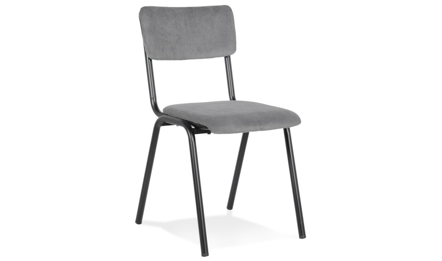 CH04170DG 5404028310267 Chaise de cuisine VANINA en tissu côtelé gris foncé CH04170DG 5404028310267 Chaise de cuisine VANINA en tissu côtelé gris foncé