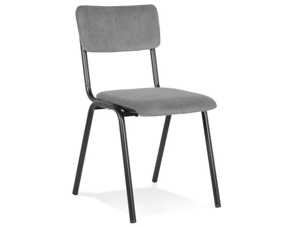 CH04170DG 5404028310267 Chaise de cuisine VANINA en tissu côtelé gris foncé