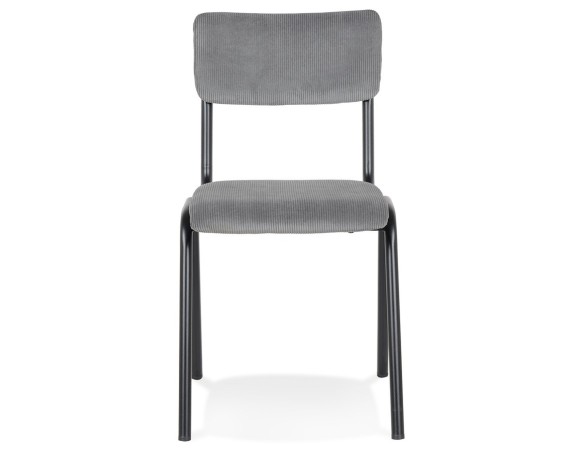Chaise de cuisine VANINA en tissu côtelé gris foncé