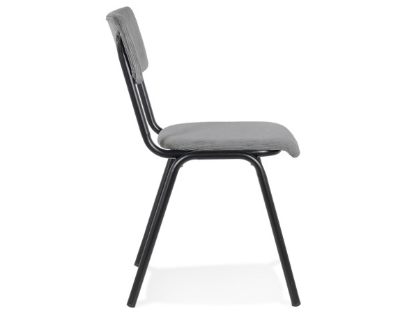 Chaise de cuisine VANINA en tissu côtelé gris foncé