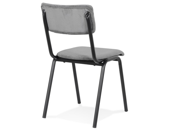 Chaise de cuisine VANINA en tissu côtelé gris foncé