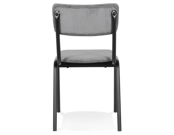 Chaise de cuisine VANINA en tissu côtelé gris foncé