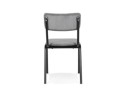 Chaise de cuisine VANINA en tissu côtelé gris foncé