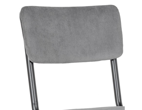 Chaise de cuisine VANINA en tissu côtelé gris foncé
