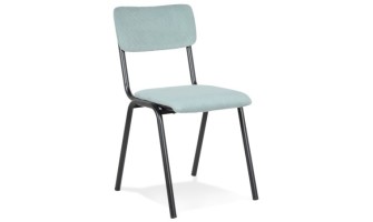 CH04180BU 5404028310847 Chaise de cuisine VANINA en tissu côtelé bleu