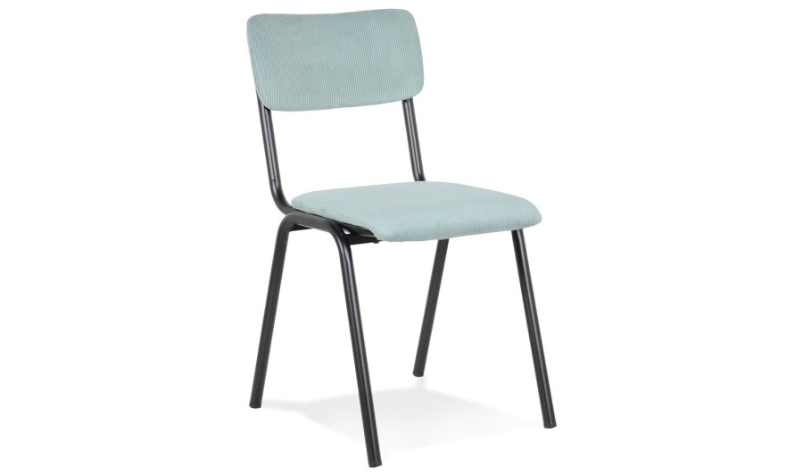 CH04180BU 5404028310847 Chaise de cuisine VANINA en tissu côtelé bleu CH04180BU 5404028310847 Chaise de cuisine VANINA en tissu côtelé bleu