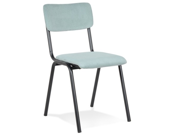CH04180BU 5404028310847 Chaise de cuisine VANINA en tissu côtelé bleu