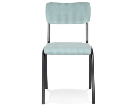Chaise de cuisine VANINA en tissu côtelé bleu