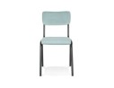 Chaise de cuisine VANINA en tissu côtelé bleu
