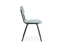 Chaise de cuisine VANINA en tissu côtelé bleu