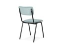 Chaise de cuisine VANINA en tissu côtelé bleu