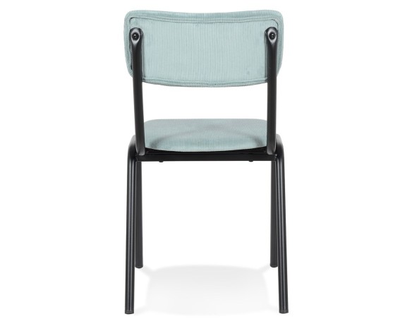 Chaise de cuisine VANINA en tissu côtelé bleu
