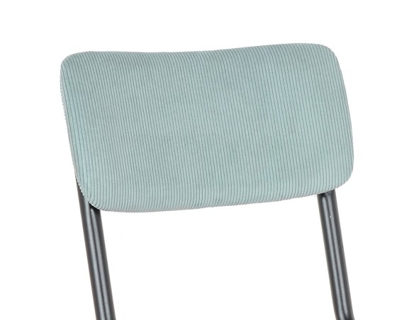 Chaise de cuisine VANINA en tissu côtelé bleu