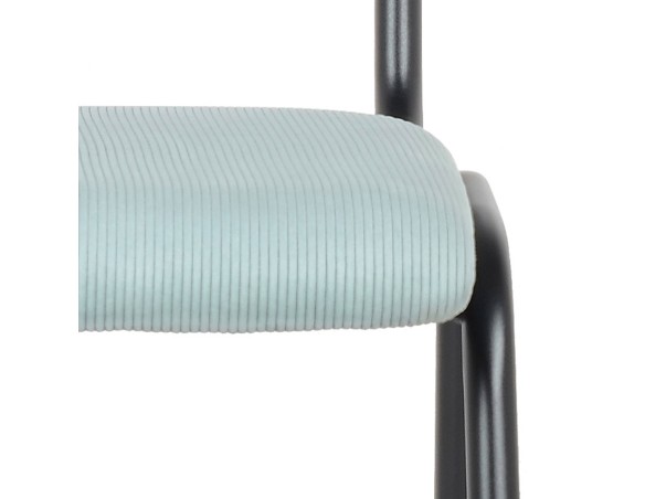Chaise de cuisine VANINA en tissu côtelé bleu