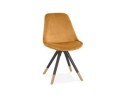 CH04380MUBL 5404028318614 Chaise design HAMILTON en velours moutarde et pieds en bois noir