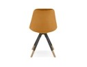 Chaise design HAMILTON en velours moutarde et pieds en bois noir