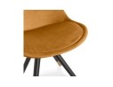 Chaise design HAMILTON en velours moutarde et pieds en bois noir