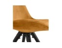 Chaise design HAMILTON en velours moutarde et pieds en bois noir