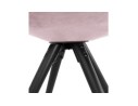 Chaise design HAMILTON en velours rose et pieds en bois noir