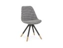CH04400DIBL 5404028318652 Chaise design HAMILTON en tissu pied de poule et pieds en bois noir