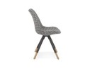 Chaise design HAMILTON en tissu pied de poule et pieds en bois noir