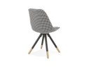 Chaise design HAMILTON en tissu pied de poule et pieds en bois noir
