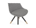Chaise design HAMILTON en tissu pied de poule et pieds en bois noir