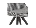 Chaise design HAMILTON en tissu pied de poule et pieds en bois noir