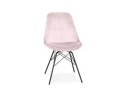 CH04540PIBL 5404028318935 Chaise design ZAZY en velours rose et pieds en métal noir