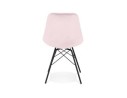 Chaise design ZAZY en velours rose et pieds en métal noir