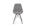 Chaise design ZAZY en tissu pied de poule et pieds en métal noir