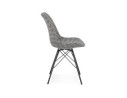 Chaise design ZAZY en tissu pied de poule et pieds en métal noir