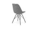 Chaise design ZAZY en tissu pied de poule et pieds en métal noir
