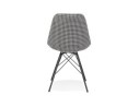 Chaise design ZAZY en tissu pied de poule et pieds en métal noir