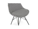 Chaise design ZAZY en tissu pied de poule et pieds en métal noir
