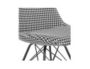 Chaise design ZAZY en tissu pied de poule et pieds en métal noir