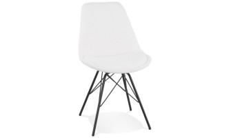 CH04960WHBL 5404028337189 Chaise design VIOLETTE en tissu bouloché blanc style industriel